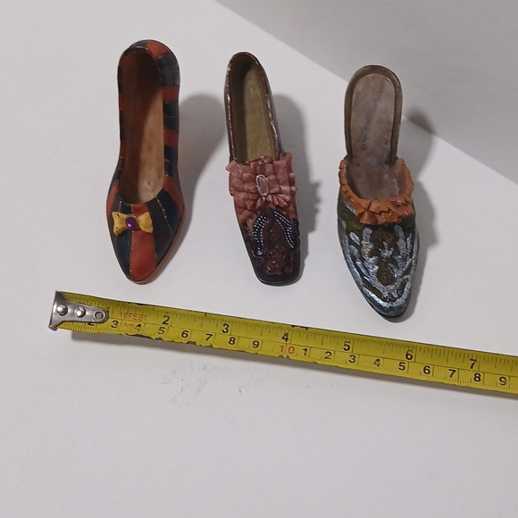 3 Vintage Miniature Shoes Dress Shoe Pump Heel - Picture 11 of 15